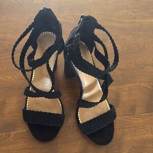 LC black suede feel strappy heel